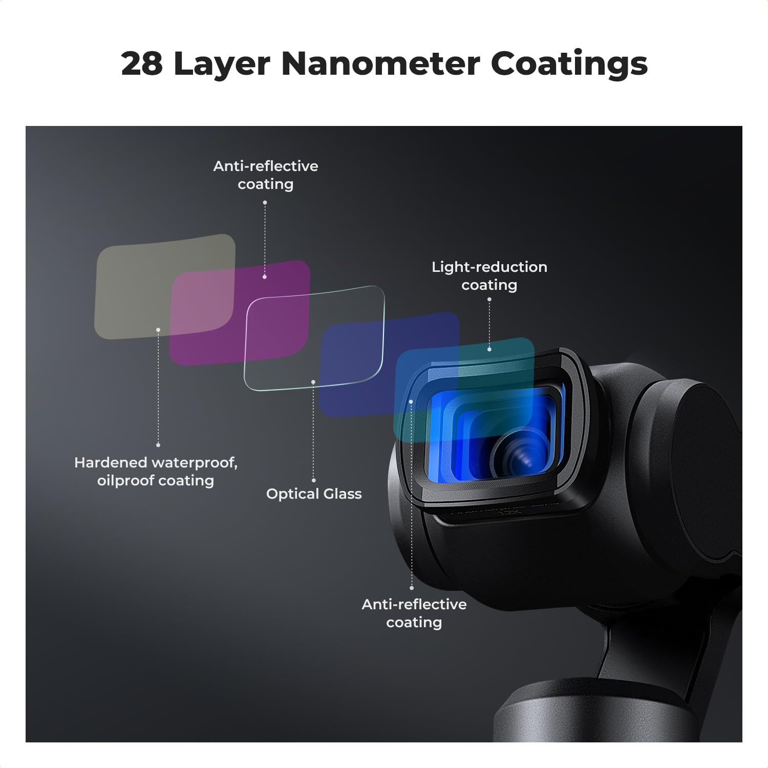 Thumbnail 6 de K&F CONCEPT 6-pack Filter Kit for DJI Osmo Pocket 3: 10X Macro + 1.2X Anamorphic + 112° Wide + ND8/ND32/ND128