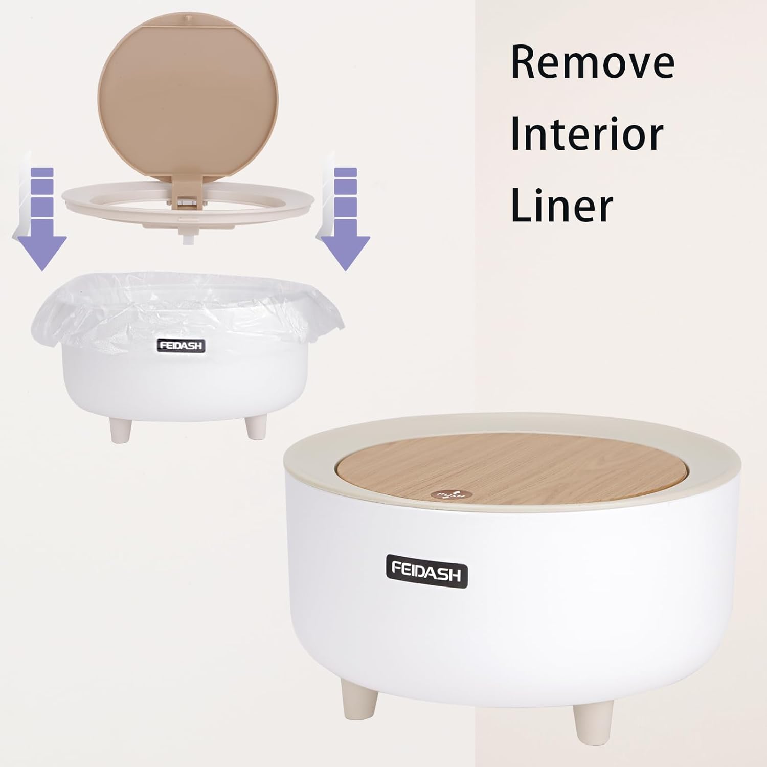 Thumbnail 5 de CRITIVE-S Desk Bin with Press lid – 2L mini desktop dustbin with 3 rubbish bags