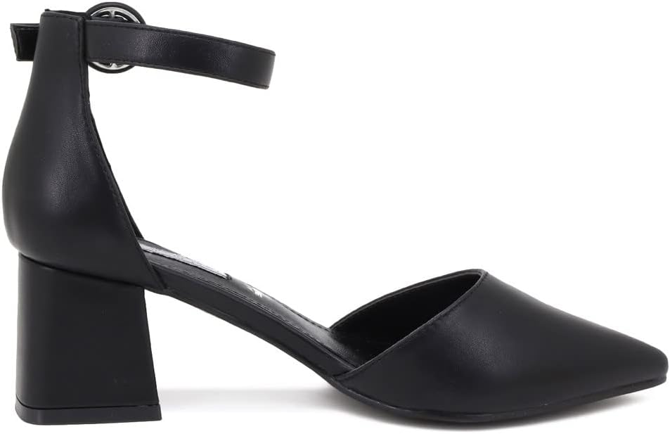 Detalle de Décolleté QUEEN HELENA ZM6045 con tacco medio 6 cm, punta chiusa e cinturino alla caviglia