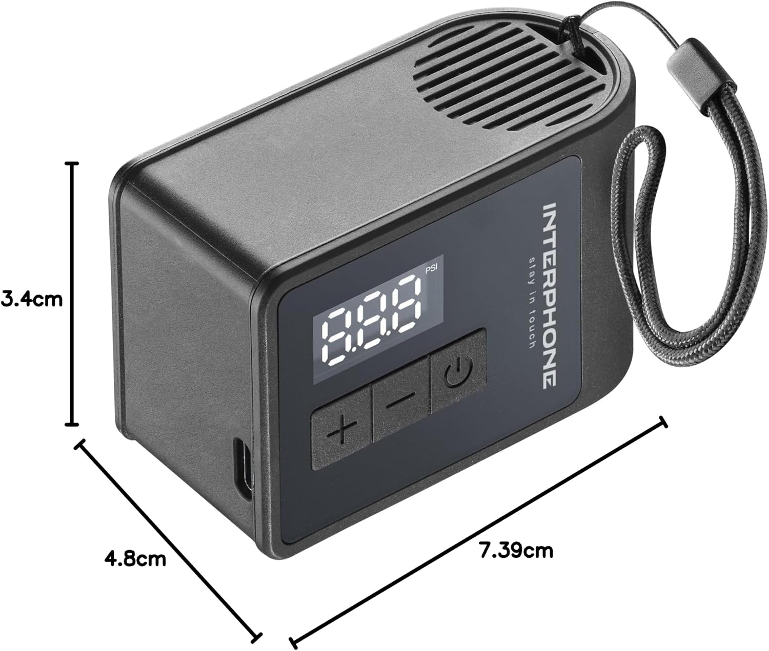 Detalle de Interphone Bike Air Pump mini – pompka rowerowa z podwójnym LCD i auto-stopem