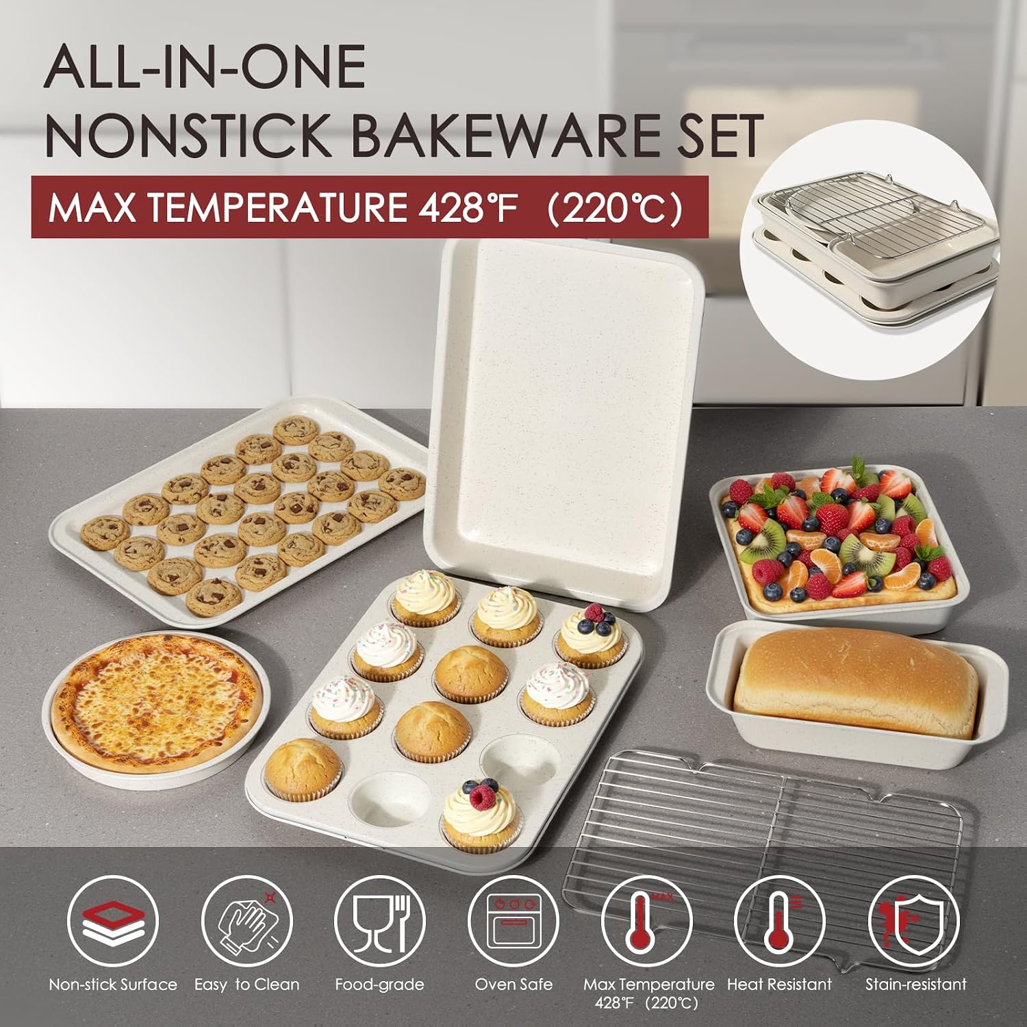 Thumbnail 5 de Kikcoin 31-Piece Nonstick Pots and Pans Set