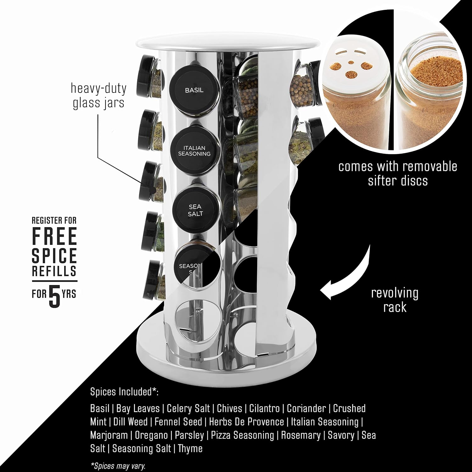 Detalle de Kamenstein 20-Jar Revolving Spice Rack ⚙