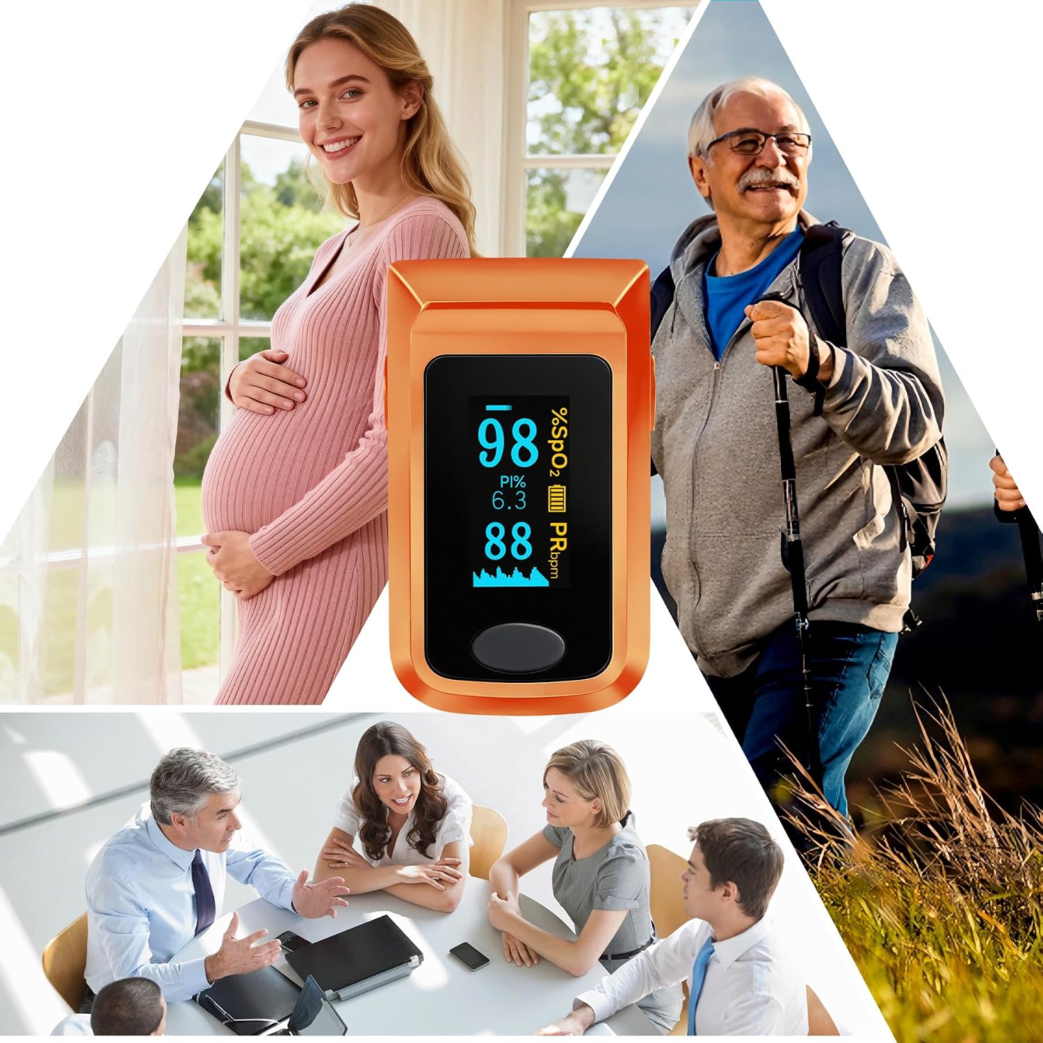 Thumbnail 6 de Keanor 331 Fingertip Pulse Oximeter with OLED Display, SpO₂ and Pulse Rate