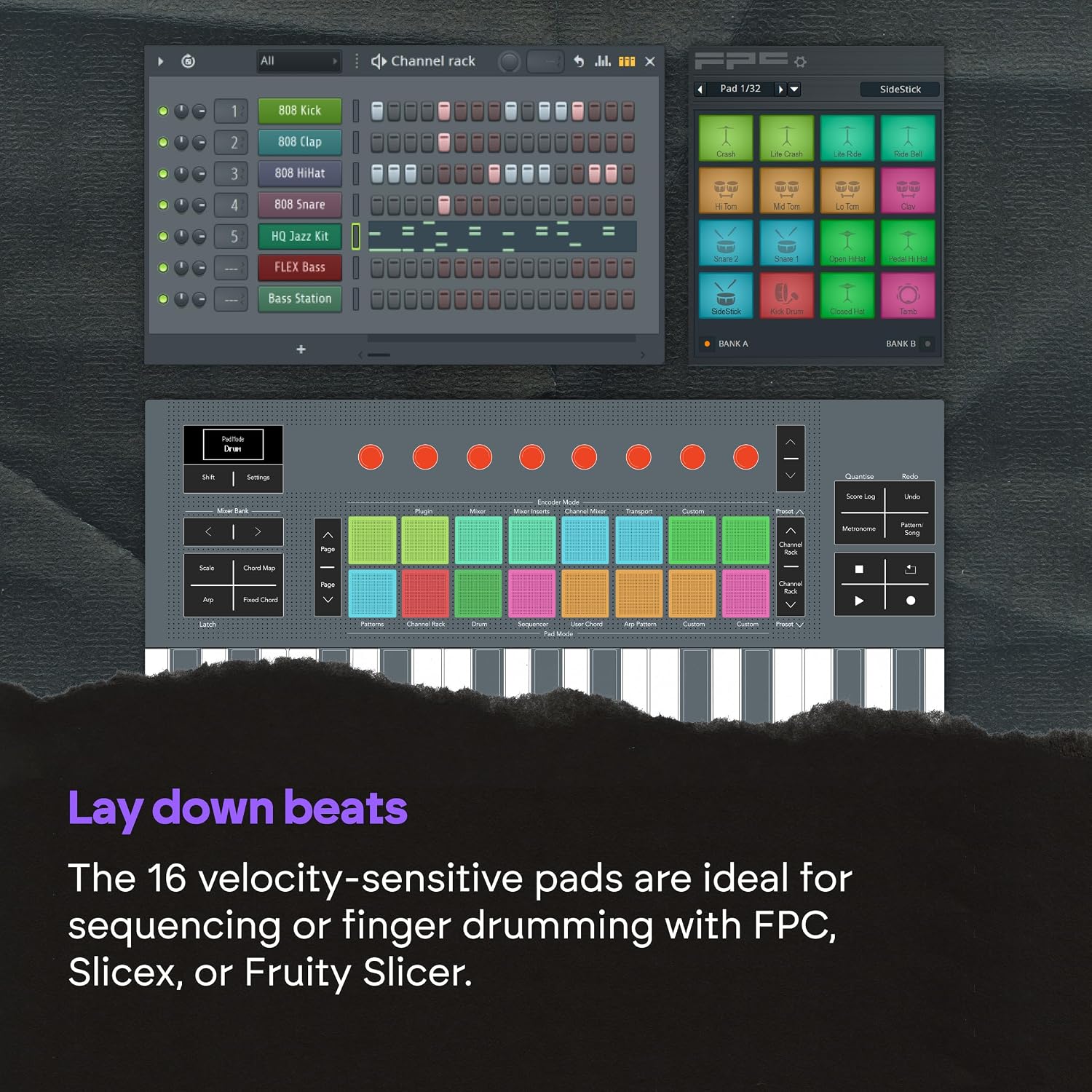 Thumbnail 5 de Novation FLkey 2 Mini 25 MIDI Keyboard Controller with 25 Mini Keys, 16 Pads and USB-C