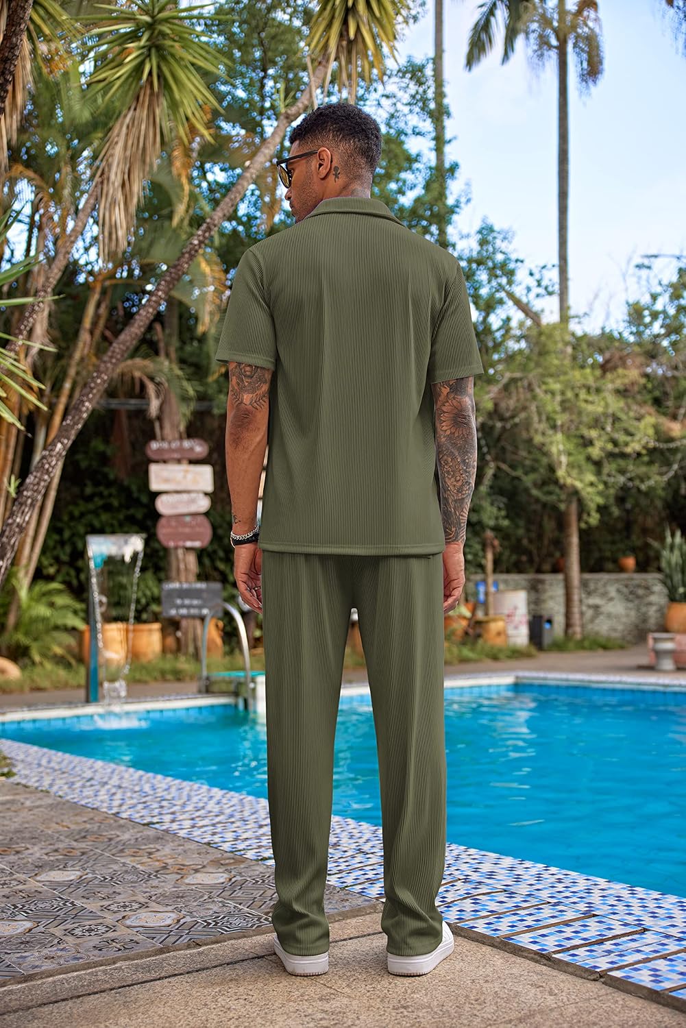 Detalle de COOFANDY Casual Shirt and Pants Set
