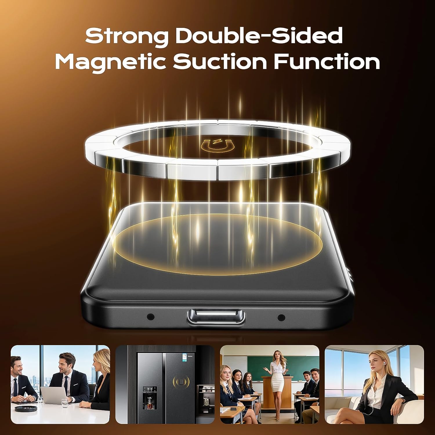 Detalle de Hypamutek 64GB Magnetic Voice-Activated Recorder with AI Noise Reduction
