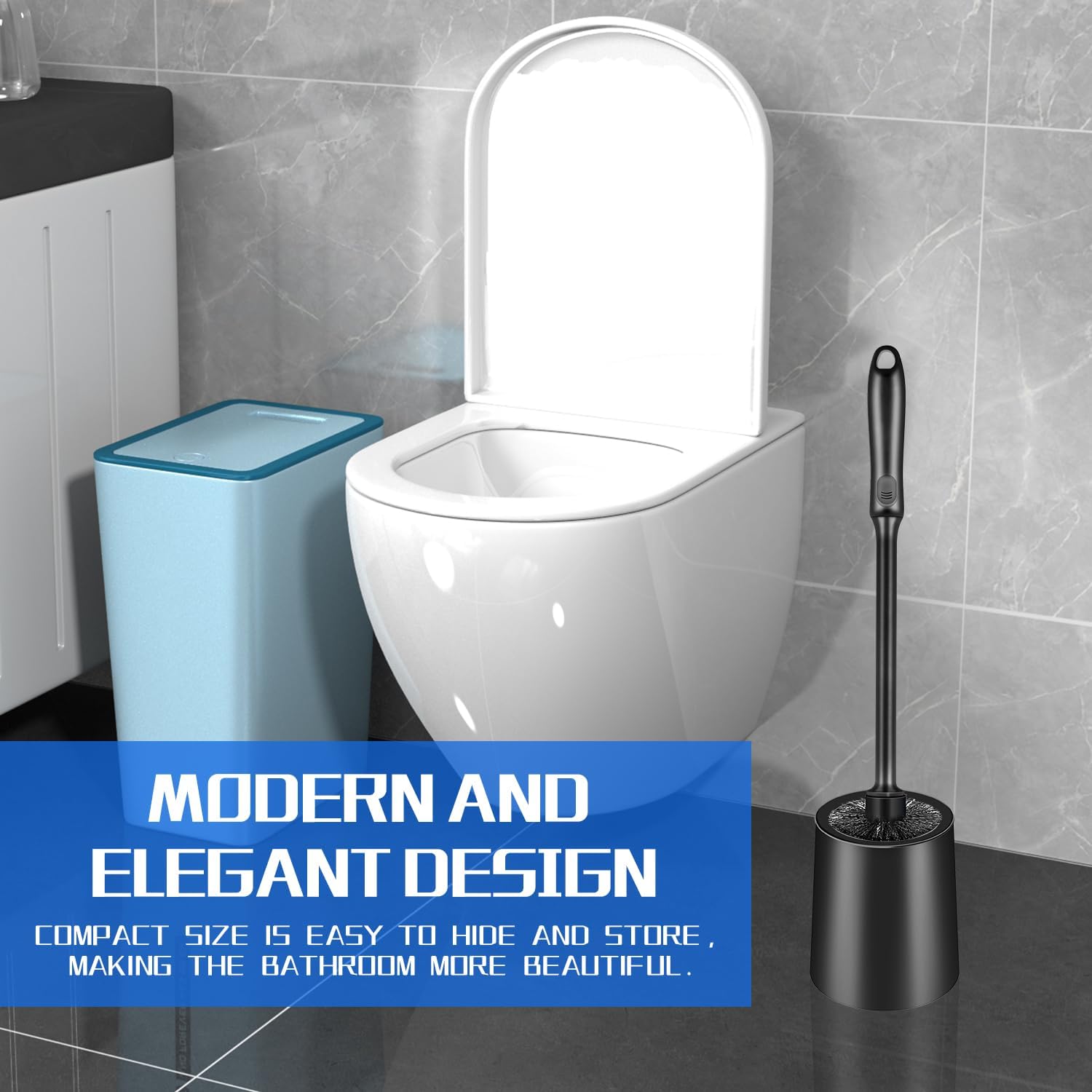 Detalle de AONEZ 2-Pack Long-Handle Toilet Brush and Holder Set