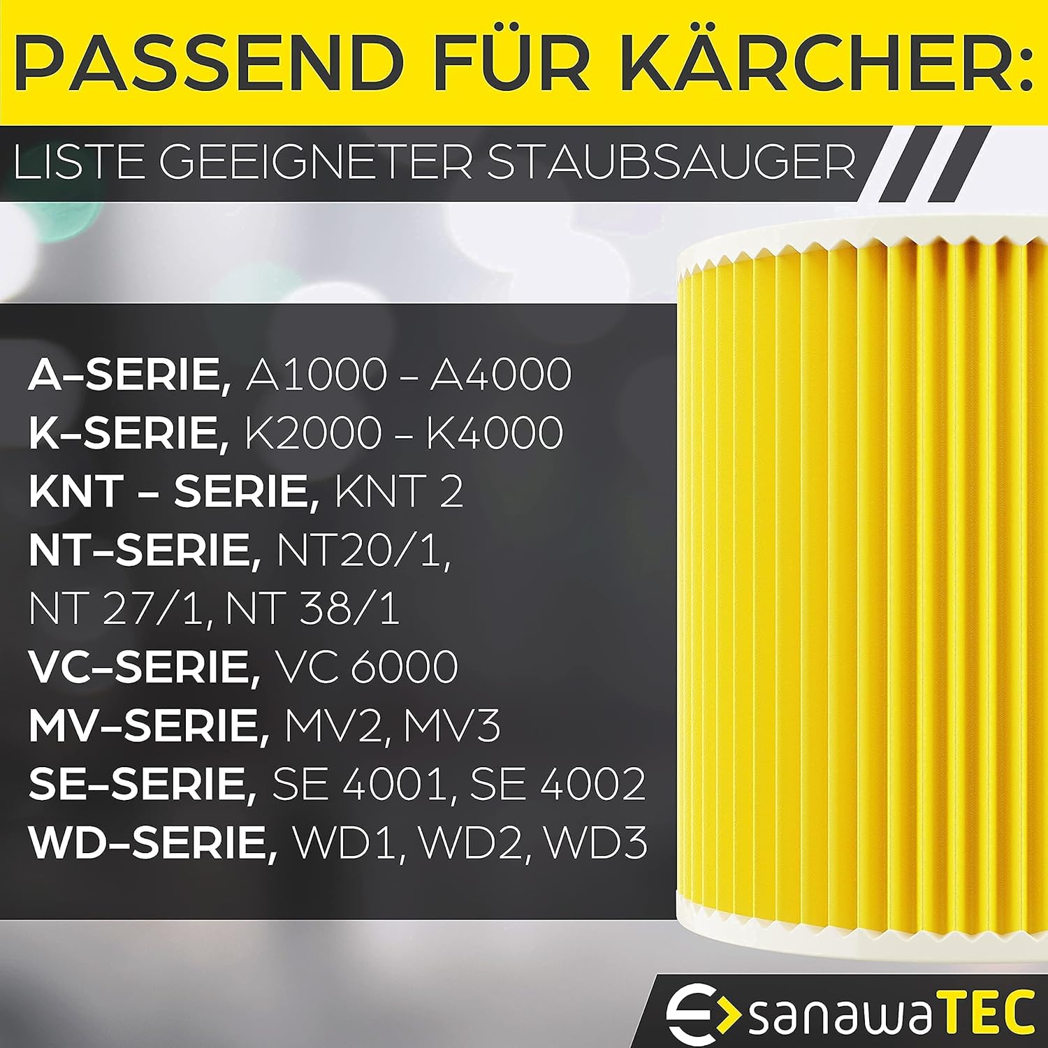 Thumbnail 4 de SANAWATEC 3x Filter für Kärcher WD3 Staubsaugerfilter