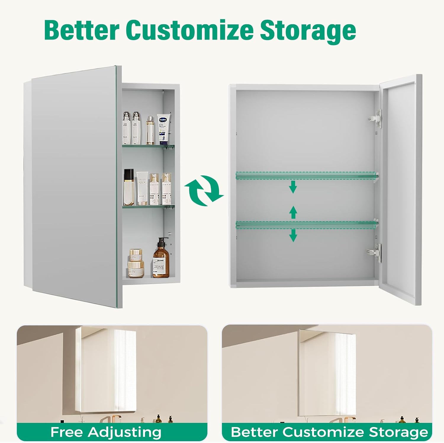Thumbnail 6 de HABIUBIU 20 x 26 in Medicine Cabinet Mirror
