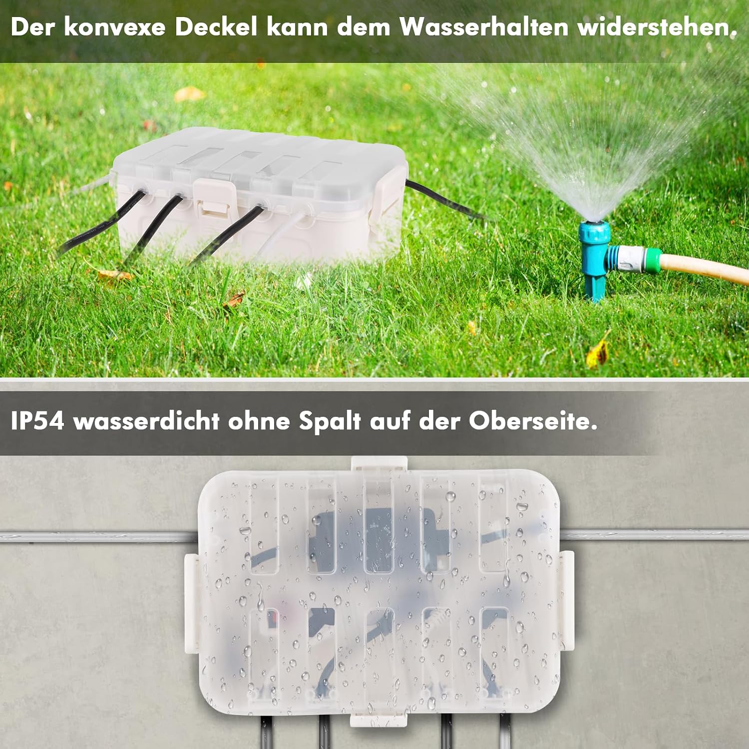 Thumbnail 4 de RESTMO Große wasserdichte Kabelbox für den Außenbereich – IP54, 32x22x13 cm, transparentes Weiß