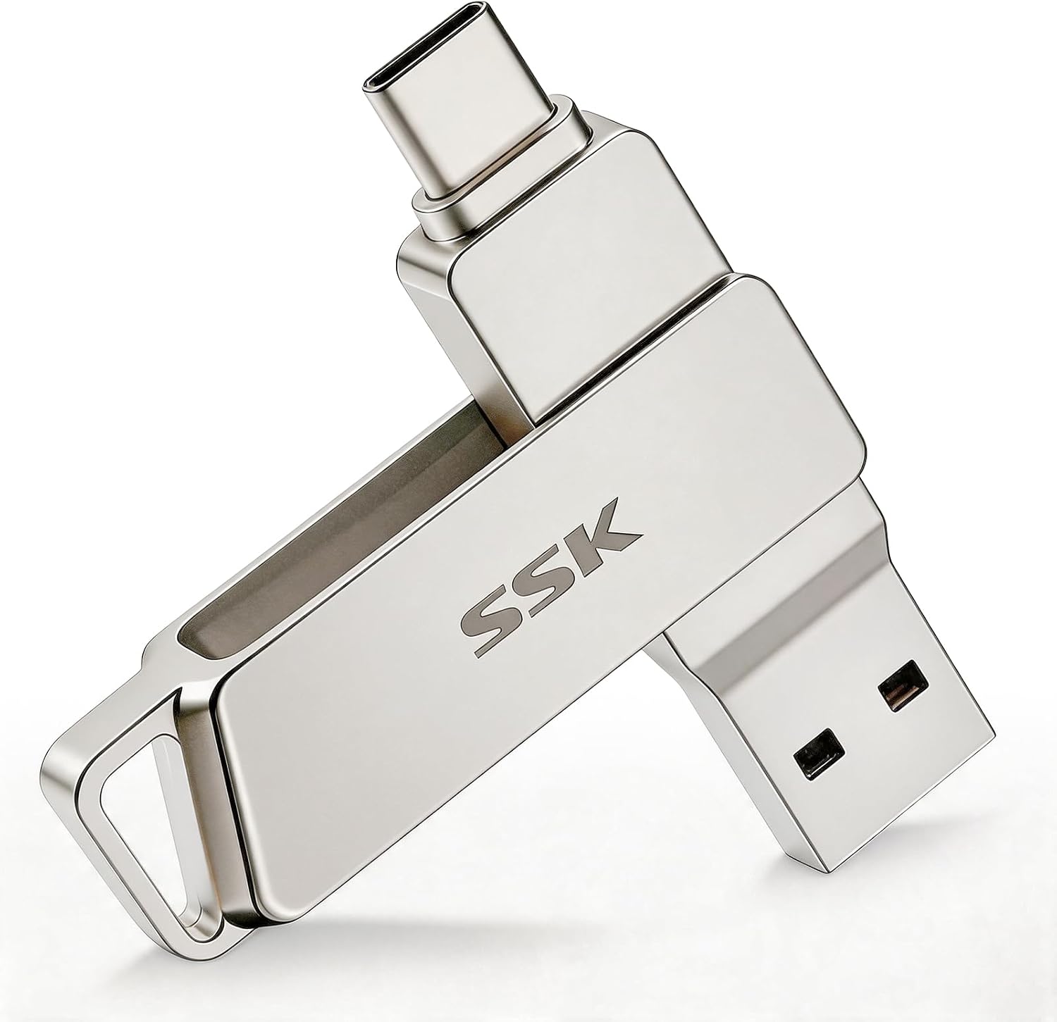 Detalle de SSK 64GB USB C Flash Drive with Dual Connectors (USB-C + USB 3.2) – 200MB/s Read