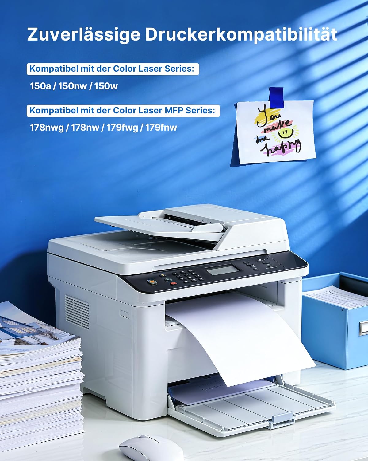 Detalle de 117A MFP 178nwg 179fwg Toner-Set – Kompatibel zu HP Color Laser MFP 178nwg/179fnw (Schwarz, Cyan, Gelb, Magenta, 4er-Pack)
