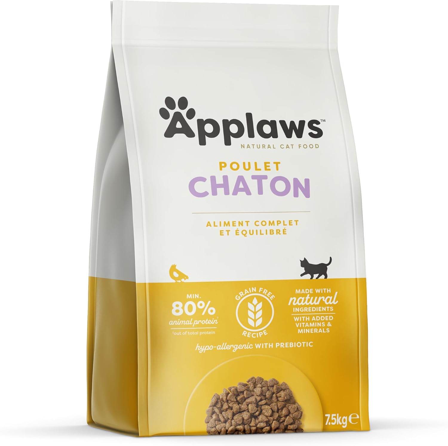 Applaws Natural – Aliment sec chatons, croquettes au poulet – 7,5 kg