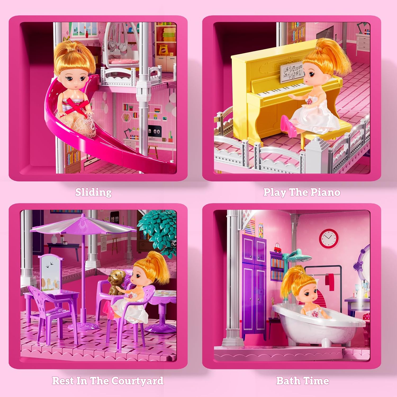 Thumbnail 5 de JUKUDAHU Villa Playset 4-Story Dollhouse