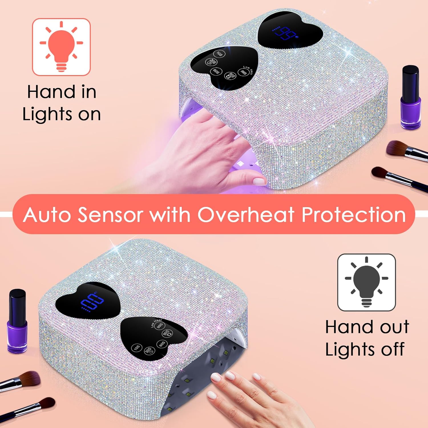 Thumbnail 5 de HUITINE 80W Cordless UV LED Nail Lamp