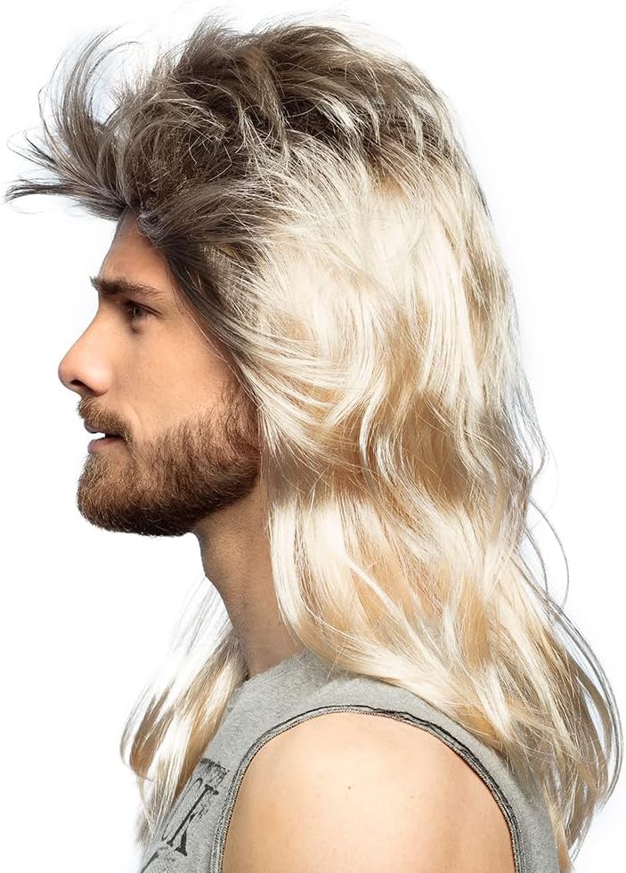 Thumbnail 3 de Boland 86060 Perücke Ryan im Vokuhila-Look (blond-braun, Kunsthaar) für 80er, Proll & Motto-Party