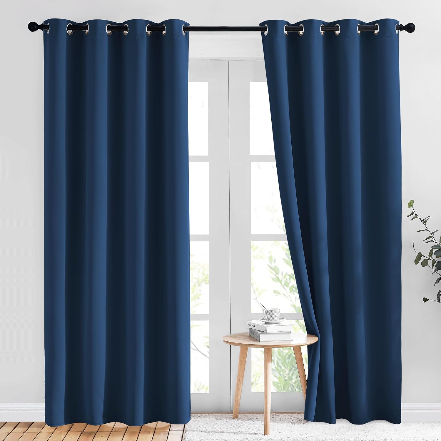 Detalle de NICETOWN Moroccan Blue Room Darkening Curtains — 84-Inch, 2 Panels, Thermal Insulated Blackout with Grommets
