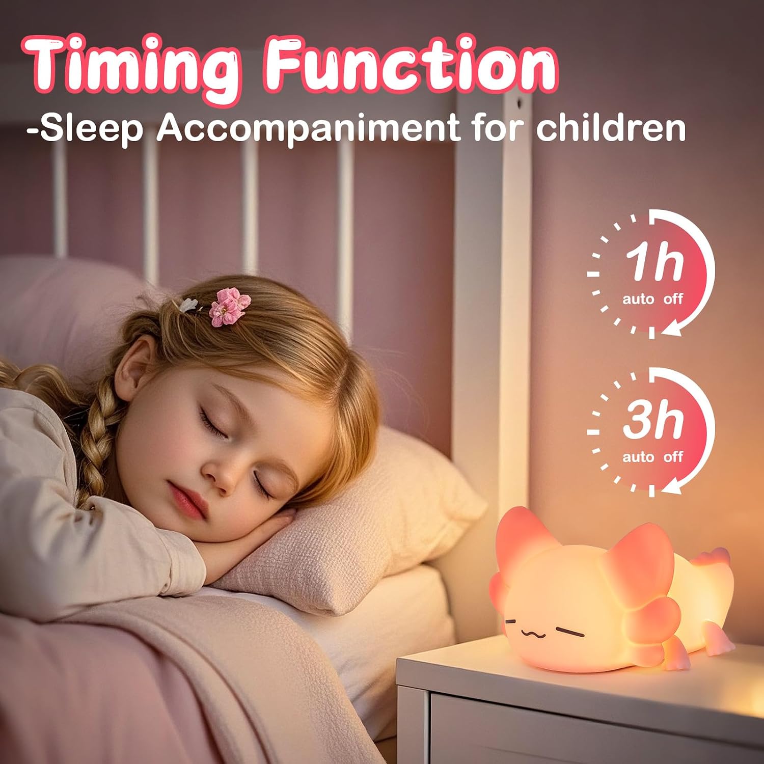 Thumbnail 4 de Lampe de nuit enfant Axolotl en silicone rechargeable USB ZKLiLi (16 couleurs) avec télécommande