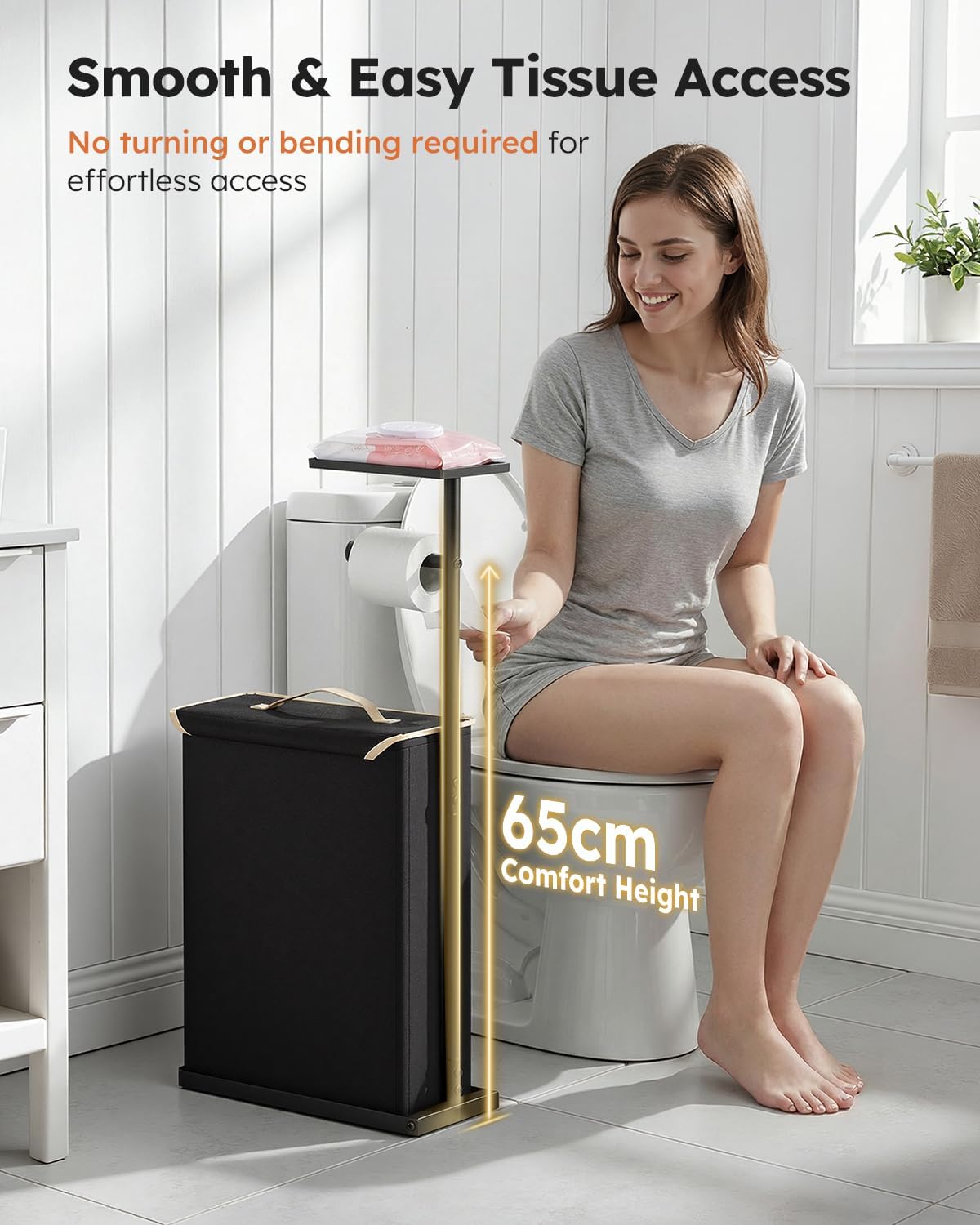Thumbnail 3 de Freestanding Toilet Roll Holder with Phone Stand