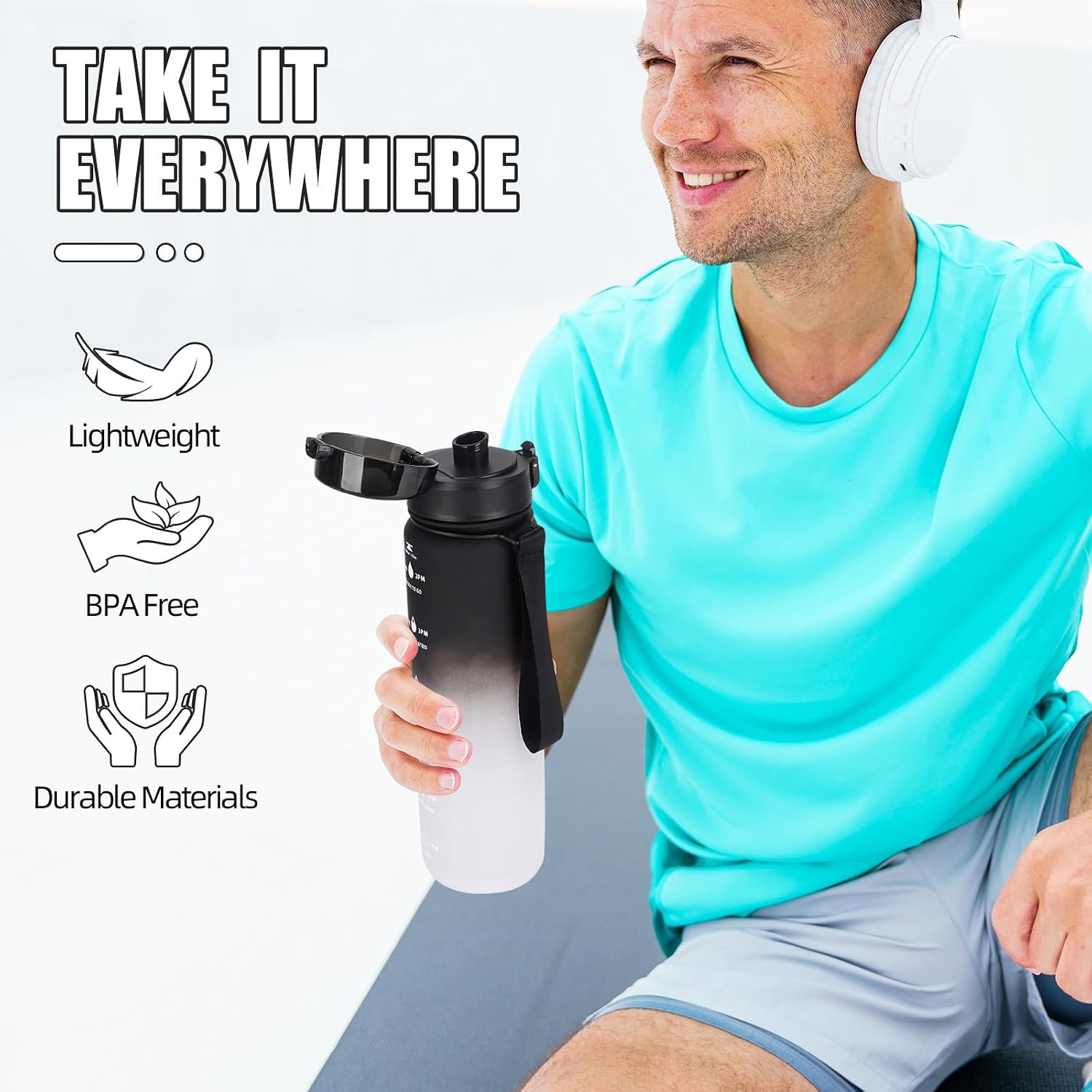Detalle de Gobravio 1L sports water bottle
