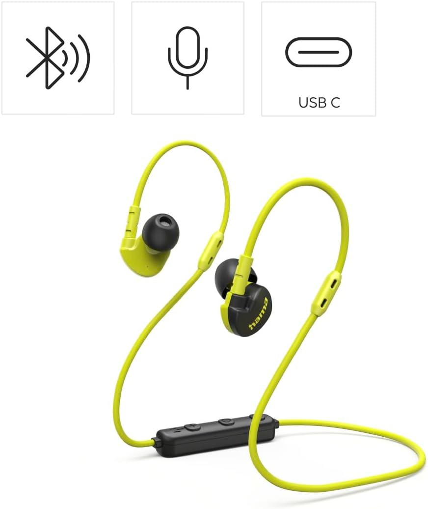 Detalle 2 de Hama Freedom Athletics III Bluetooth In-Ear Headphones with Microphone (blk/ylw)