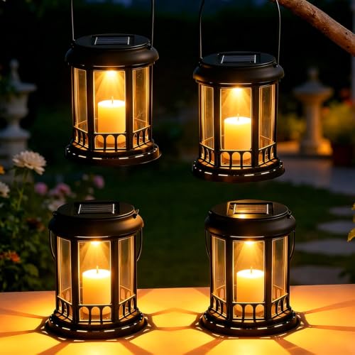 Detalle de yowin Farolillos Solares Exterior 4 Piezas: Lámparas LED con Velas Parpadeantes para Jardín y Terraza