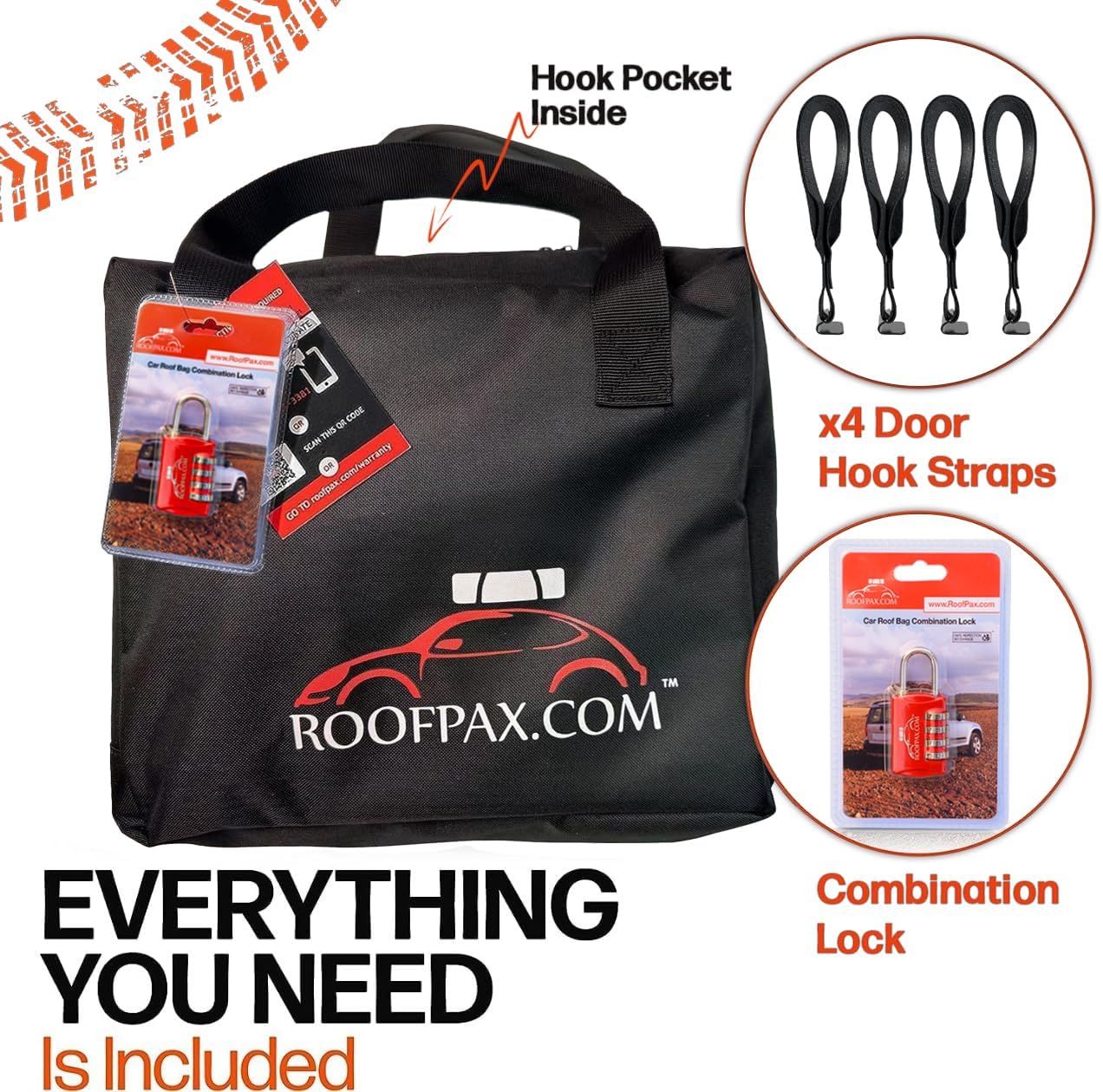 Thumbnail 5 de RoofPax 23 cft Extra Waterproof Rooftop Cargo Carrier Bag with Double Weatherproof Zippers