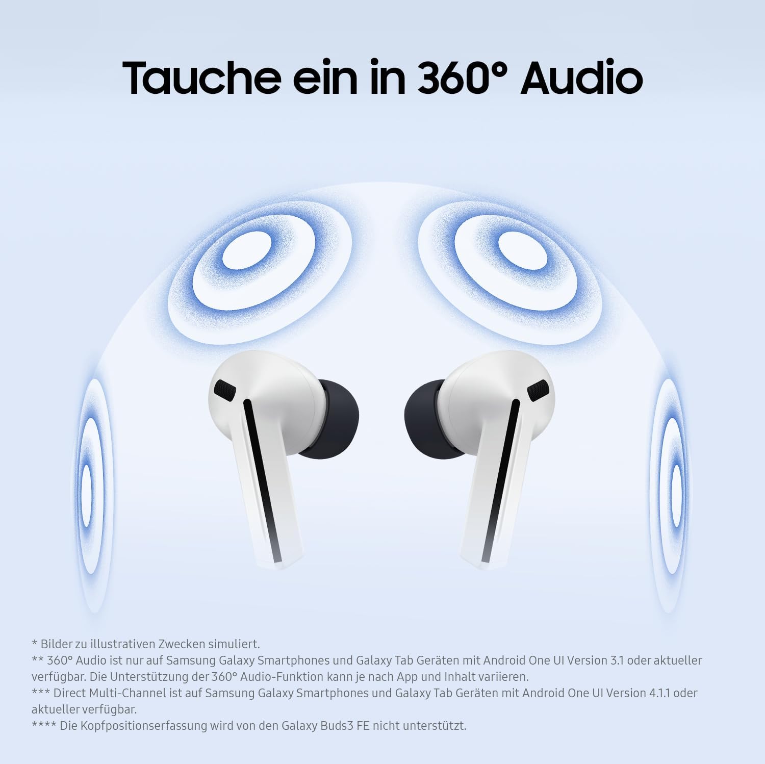 Thumbnail 5 de Samsung Galaxy Buds3 FE – kabellose In-Ear-Kopfhörer mit 360 Audio, aktiver Geräuschunterdrückung, Clear Call & mobeen Soft Clear Case (Black)
