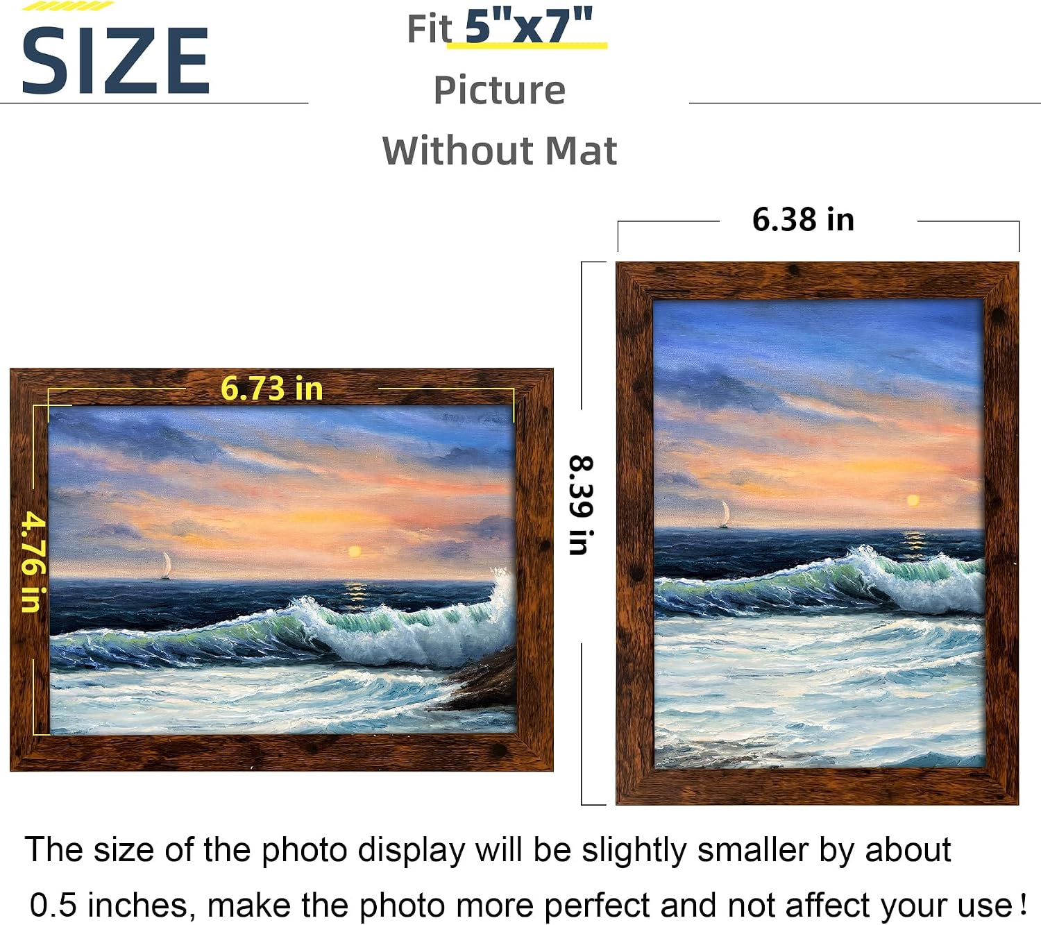 Thumbnail 1 de LUCKYLIFE Picture Frames, 5x7-Inch
