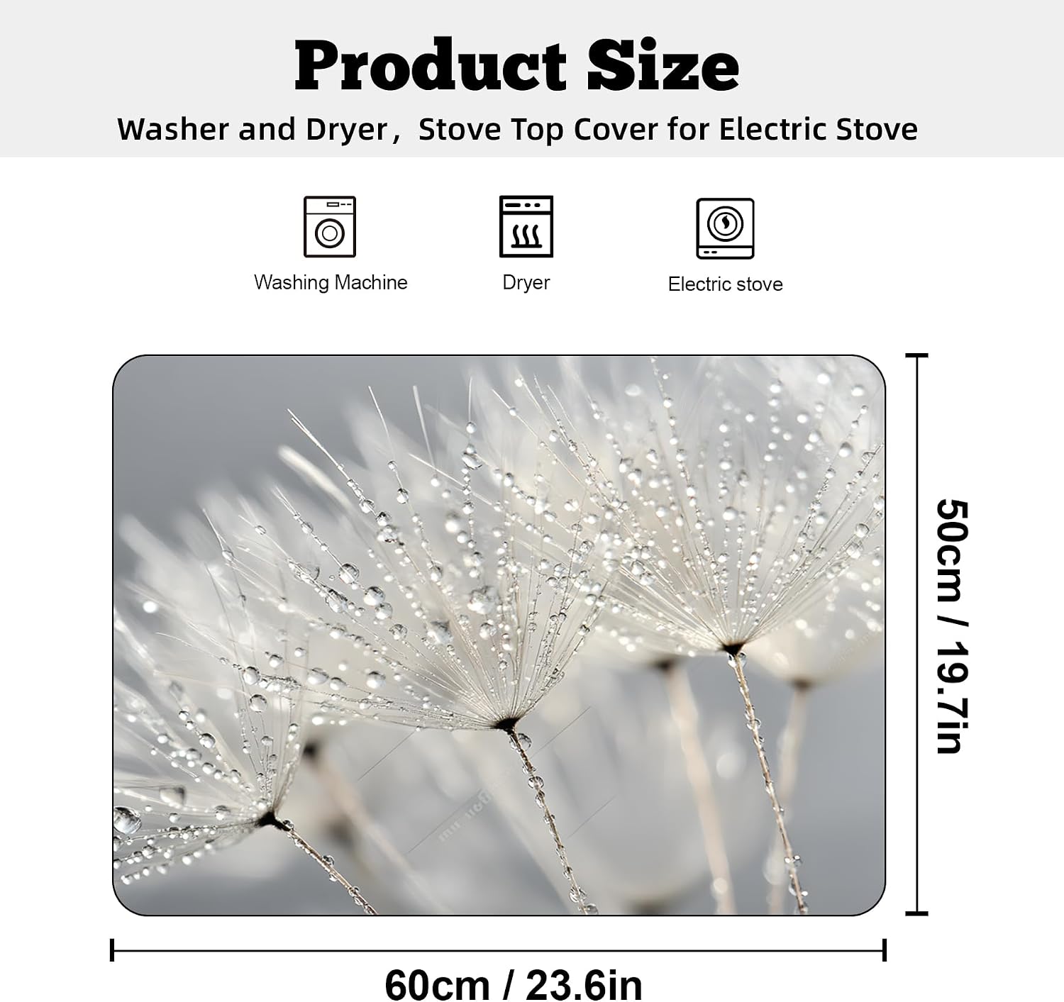 Detalle 2 de AOHMPT ZAOTAI2025 Washer Dryer Top Mat, 23.6 x 19.7 in Non-Slip Protector
