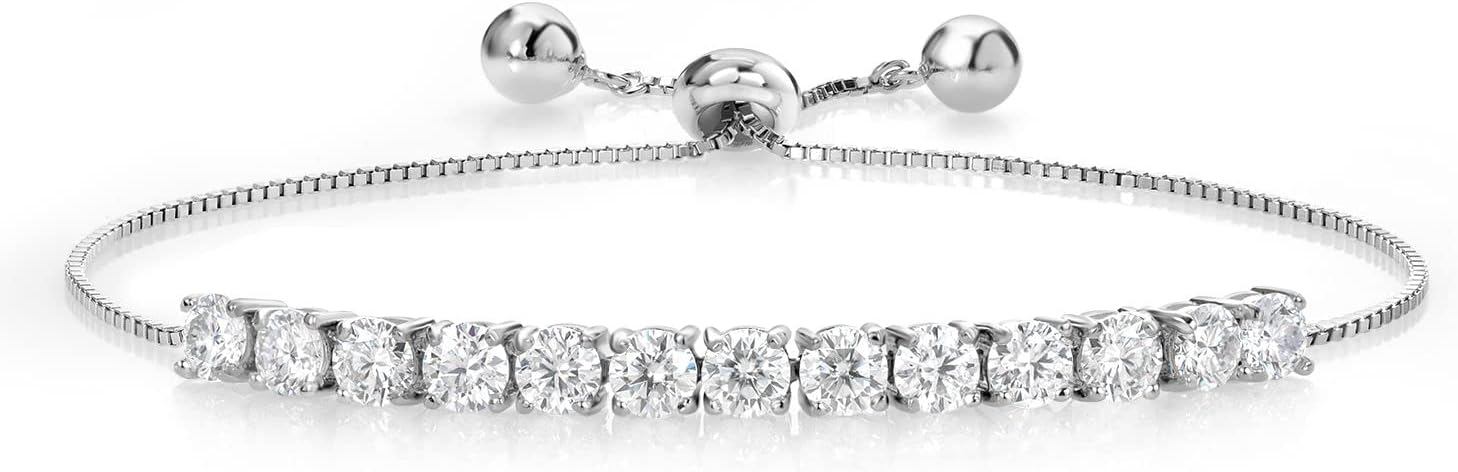 Detalle de Gem Stone King Moissanite Tennis Bracelet 4mm