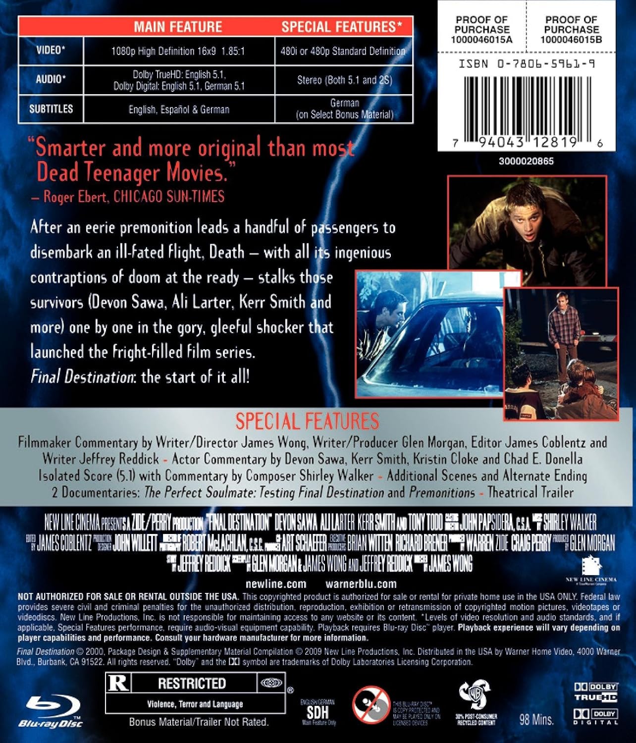 Detalle 2 de Final Destination NEWL1000046015BR Blu-ray (2000), R-Rated Horror Movie