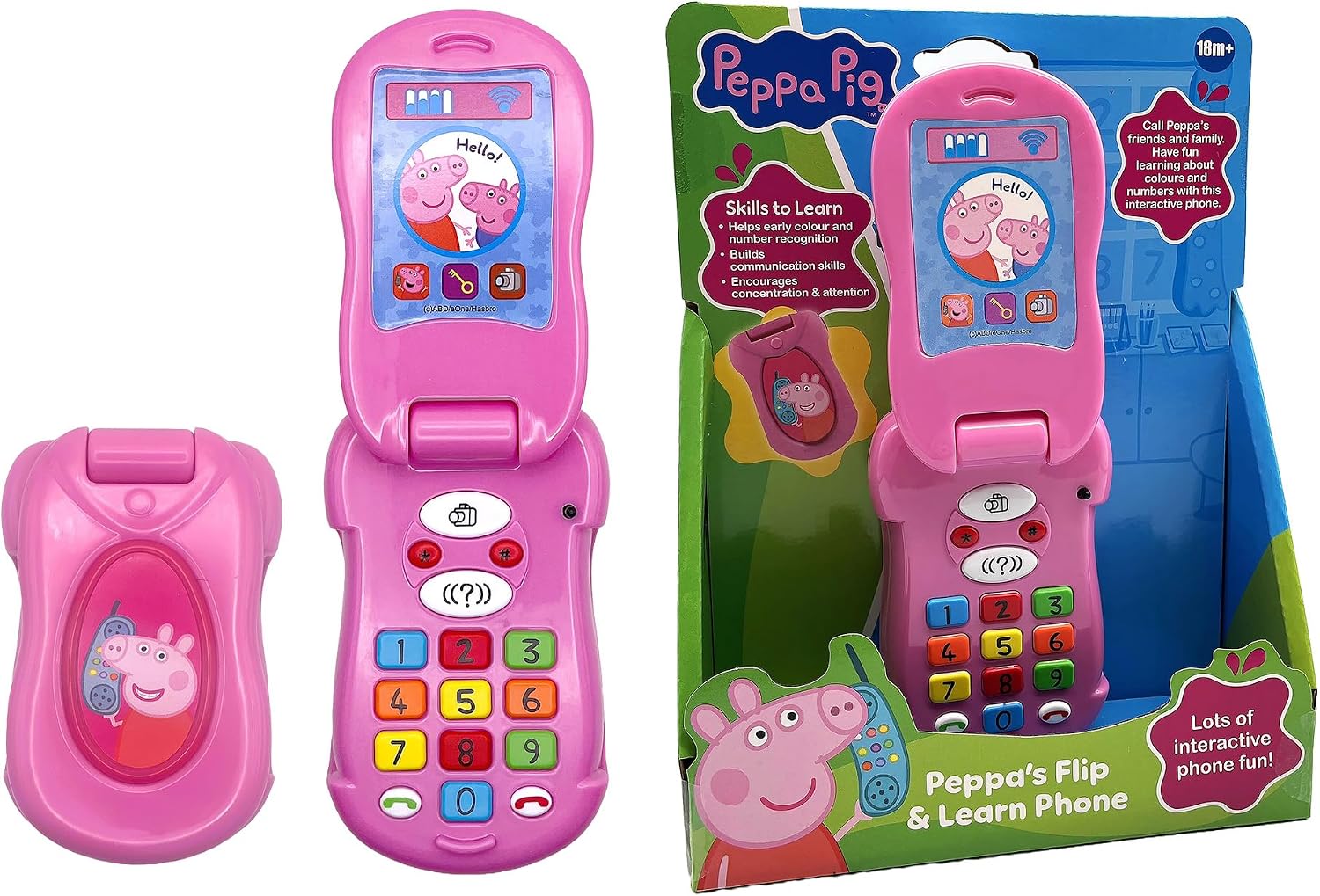 Detalle de Peppa Pig PP06 Flip & Learn Toy Phone 3+