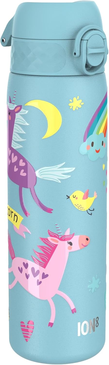 Thumbnail 4 de ion8 Trinkflasche 500 ml – auslaufsicher, einhändig zu öffnen, BPA-frei, spülmaschinenfest und klimaneutral (Einhorn-Design)