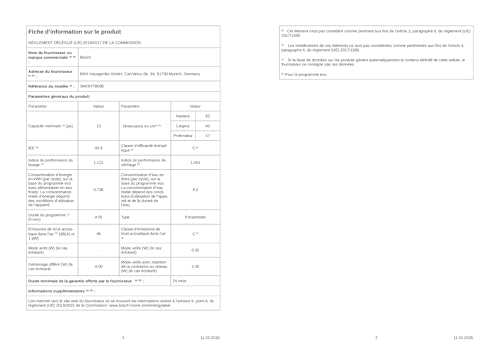 Thumbnail 11 de Bosch SMI2HTB06E Série 2 – Lave-vaisselle encastrable, Classe énergie C