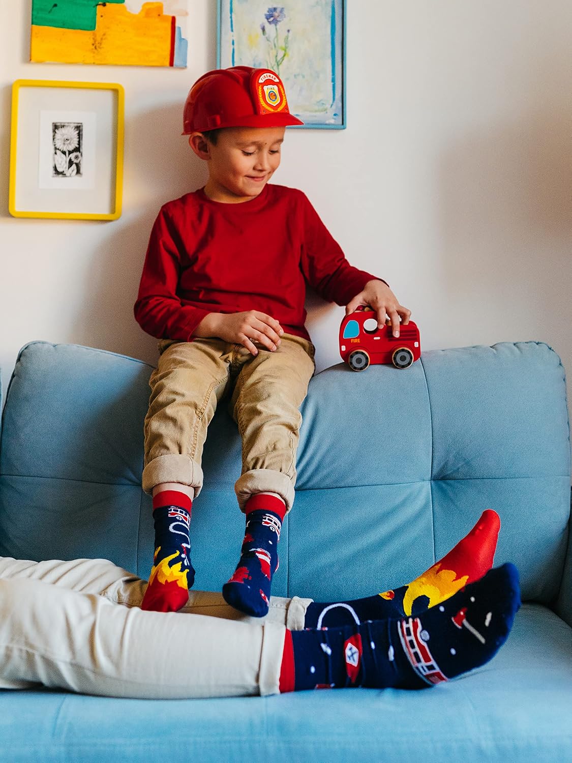 Detalle 2 de Dedoles Socken Unisex (Damen, Herren & Kinder) – 1 Paar mit unterschiedlichen Designs links/rechts aus Baumwoll-Mix