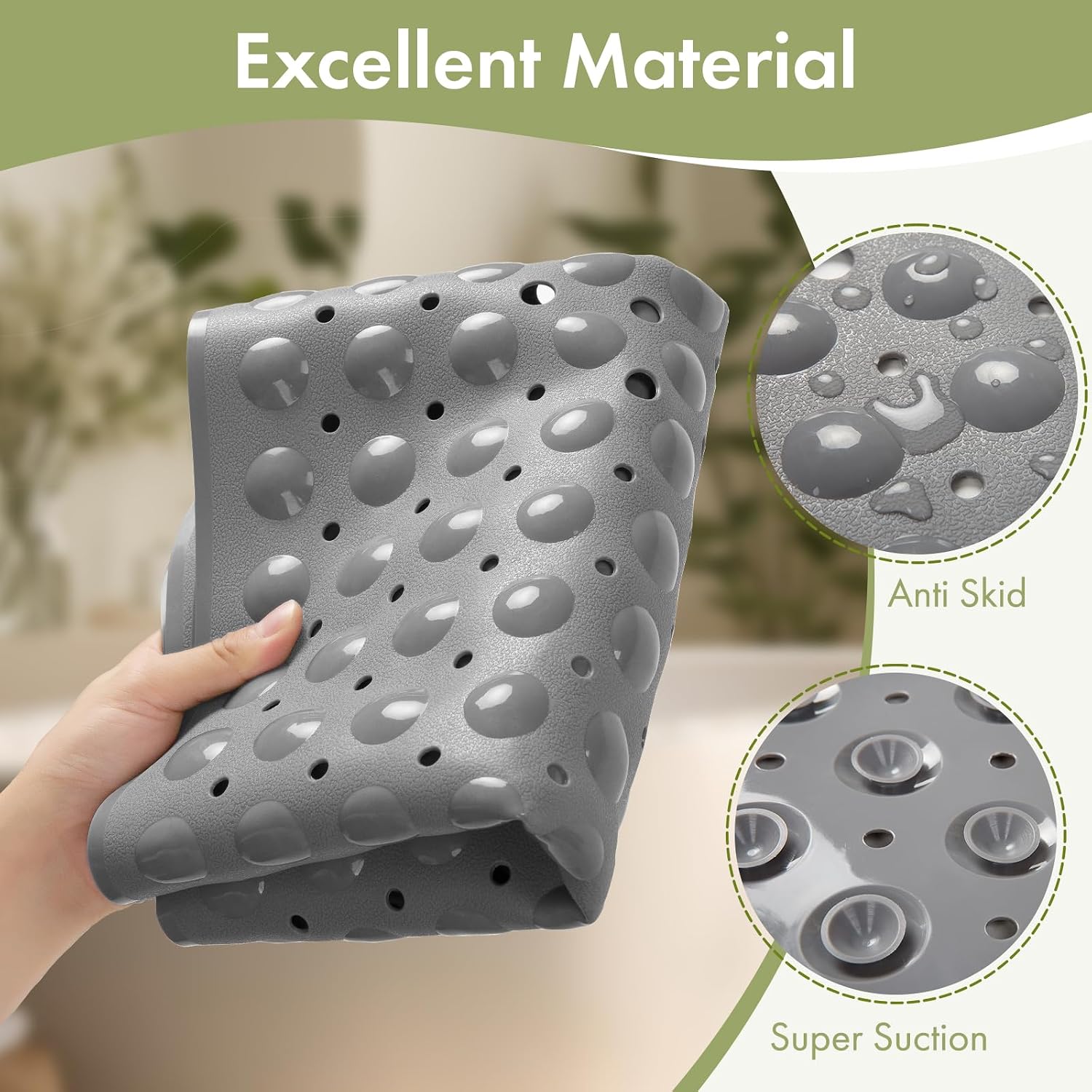 Detalle de AmazerBath shower mat 40 x 16 inches