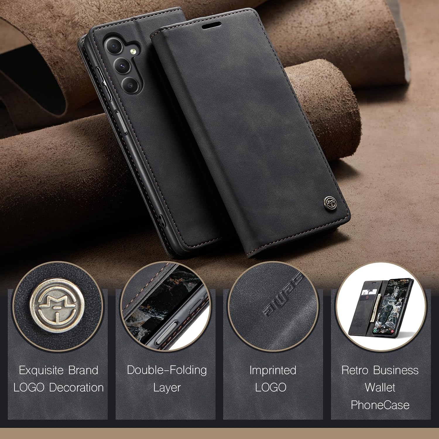 Thumbnail 2 de Monweicz Galaxy A56 Hülle Premium Leder