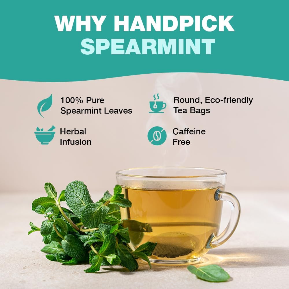 Detalle de HANDPICK Tè Menta Verde – 100 Filtri Rotondi Ecosostenibili, Senza Caffeina