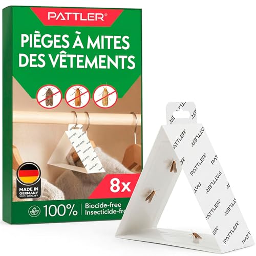 Detalle de PATTLER Anti Mites Textiles avec Phéromones – 8 Pièces, Pièges Adhésifs pour Armoire et Penderie