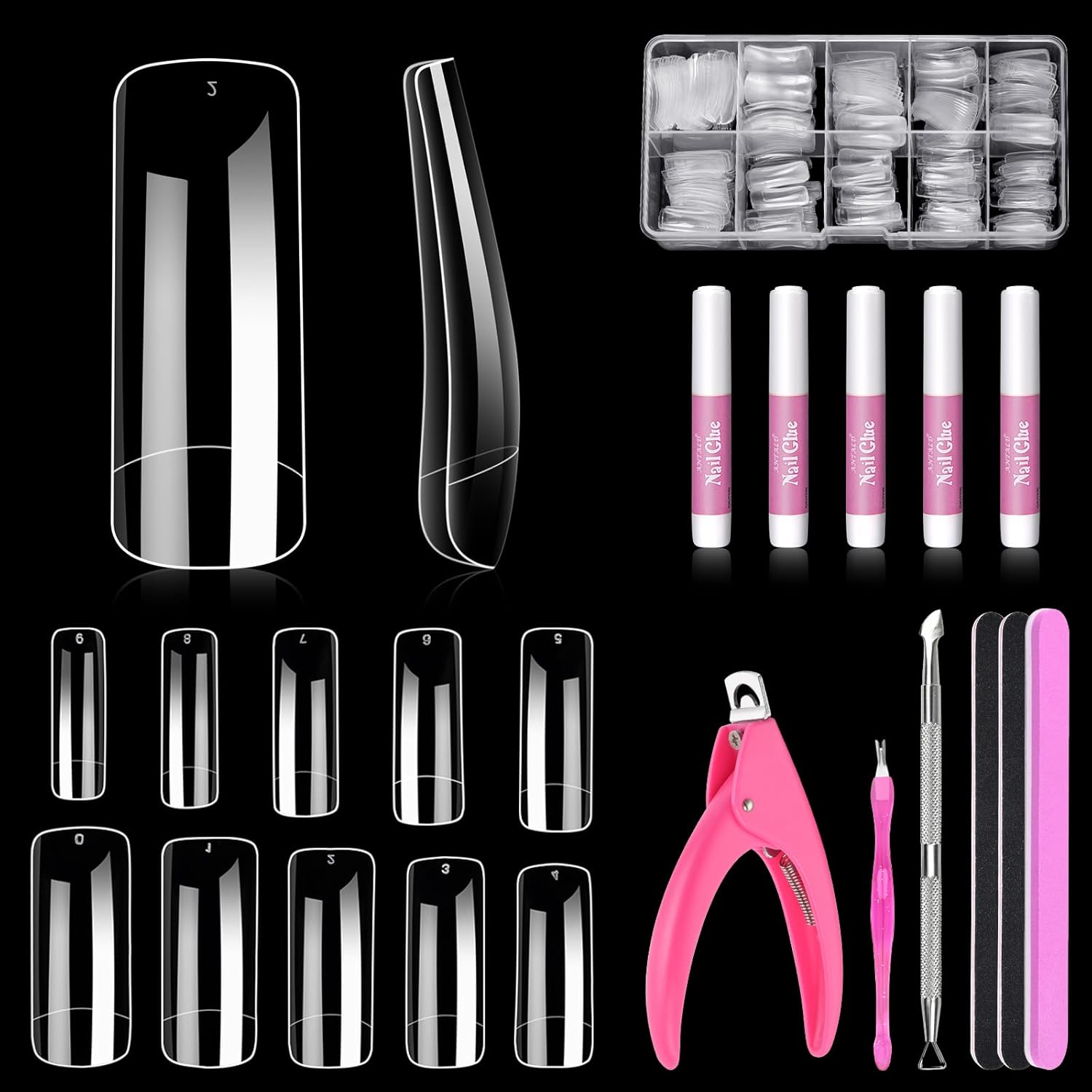 Thumbnail 6 de MORGLES Clear Acrylic Nail Tips 500 pcs 💅