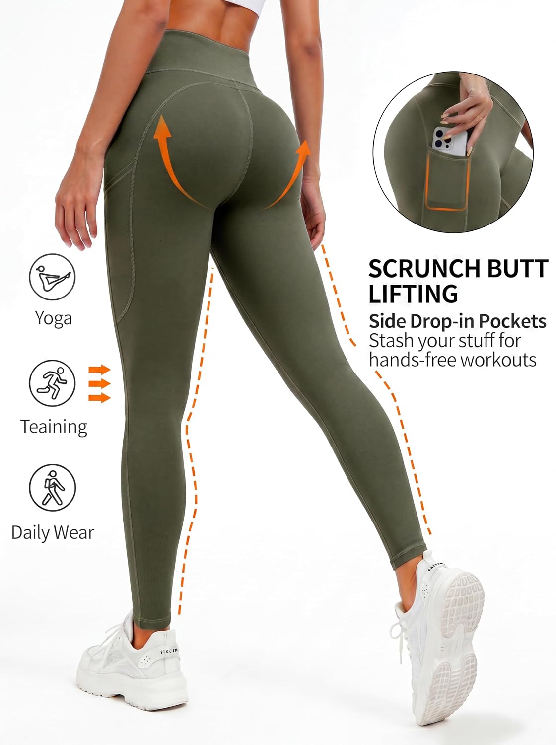 Thumbnail 4 de AMLEER Women's Leggings, High-Rise