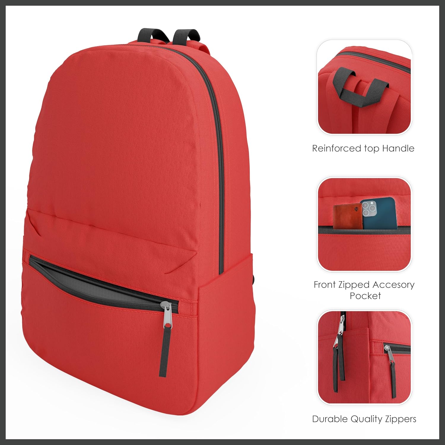 Detalle de Bulktech 10-Pack Bulk Backpacks, 17-Inch Lightweight Bookbags
