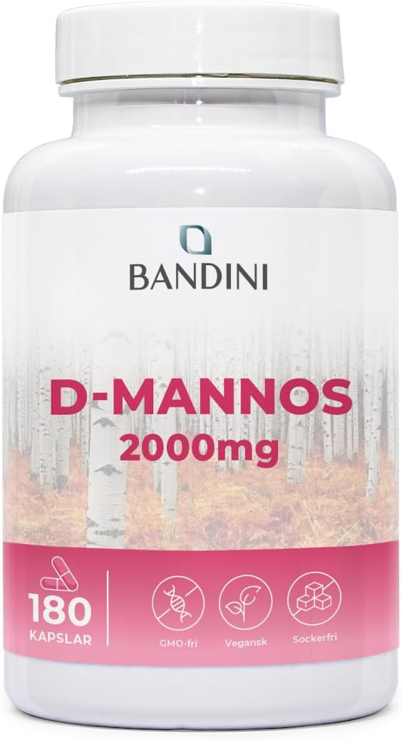 Detalle de BANDINI D Mannose – 180 kapslar med 2 000 mg per dagsdos, veganska