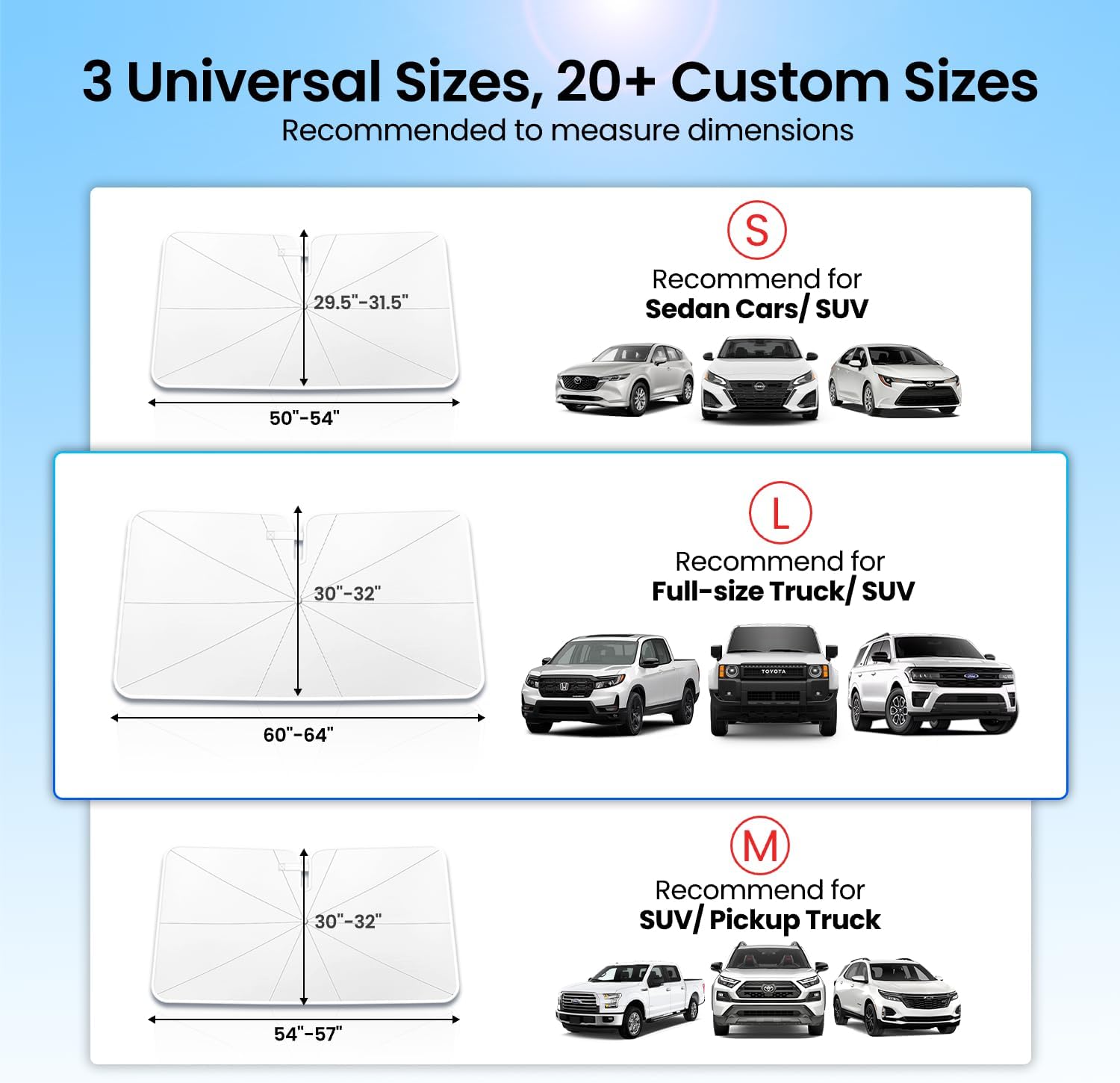 Thumbnail 5 de REEVAA 2026 Upgraded Windshield Sun Shade Umbrella for Pickup Trucks & Full SUVs