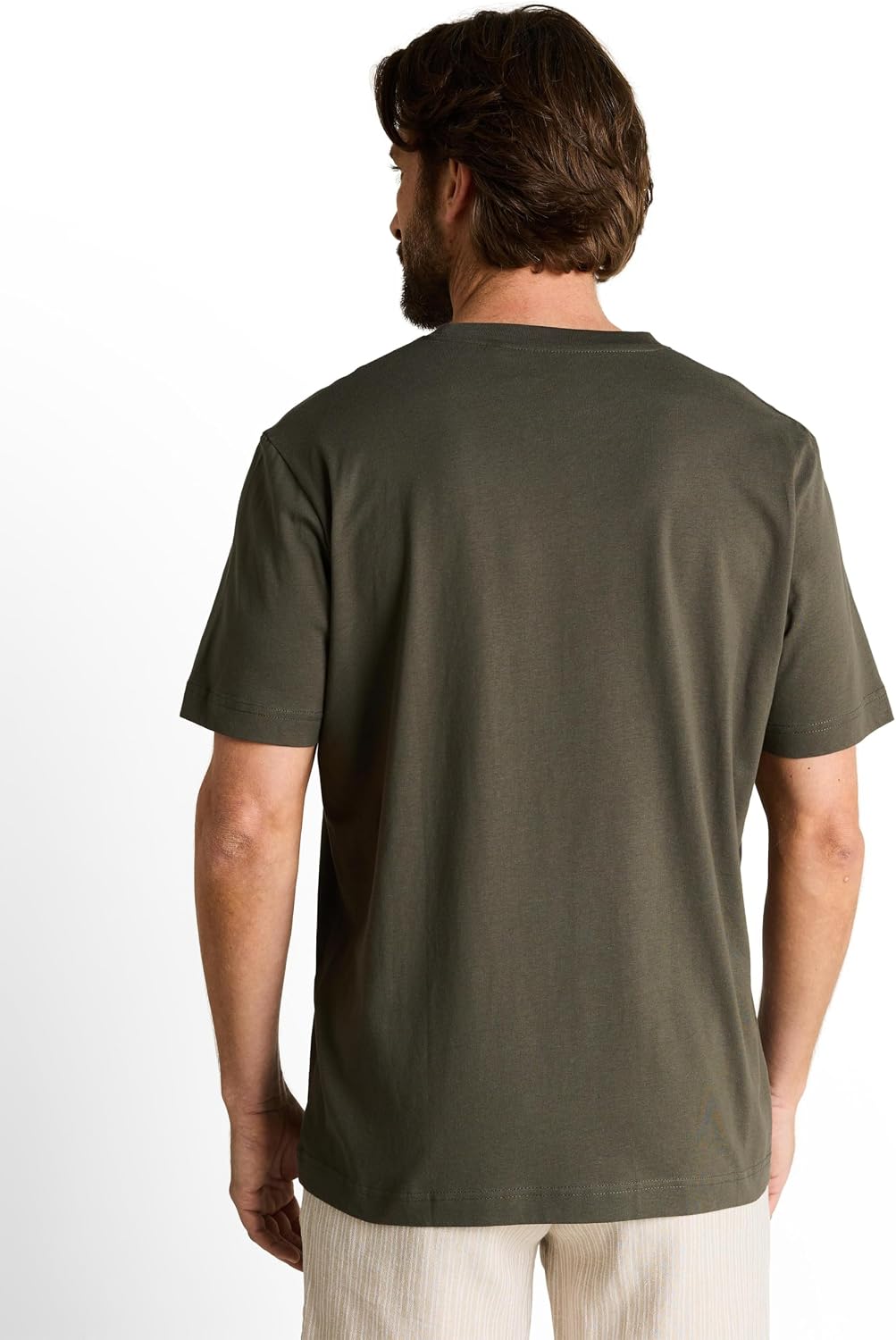 Detalle de Tom Tailor Herren T-Shirt aus Baumwolle mit Logo-Print – Kurzarm, Passform und Tragekomfort