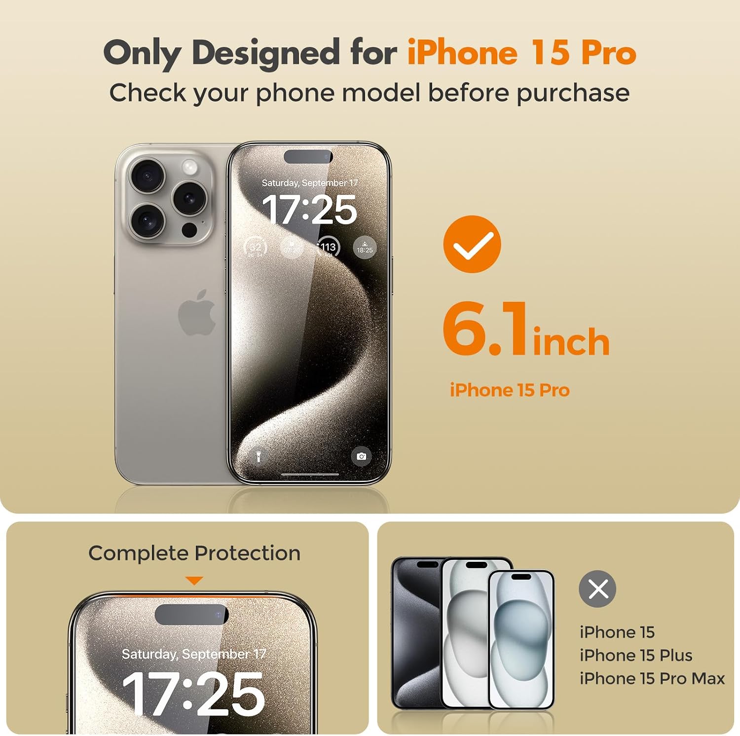 Thumbnail 1 de UNBREAKcable Privacy Screen Protector 2-pack for iPhone 15 Pro