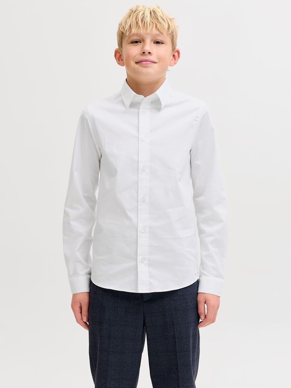 Detalle 2 de Camicia formale sagomata in vita Jack & Jones Junior, vestibilità regular