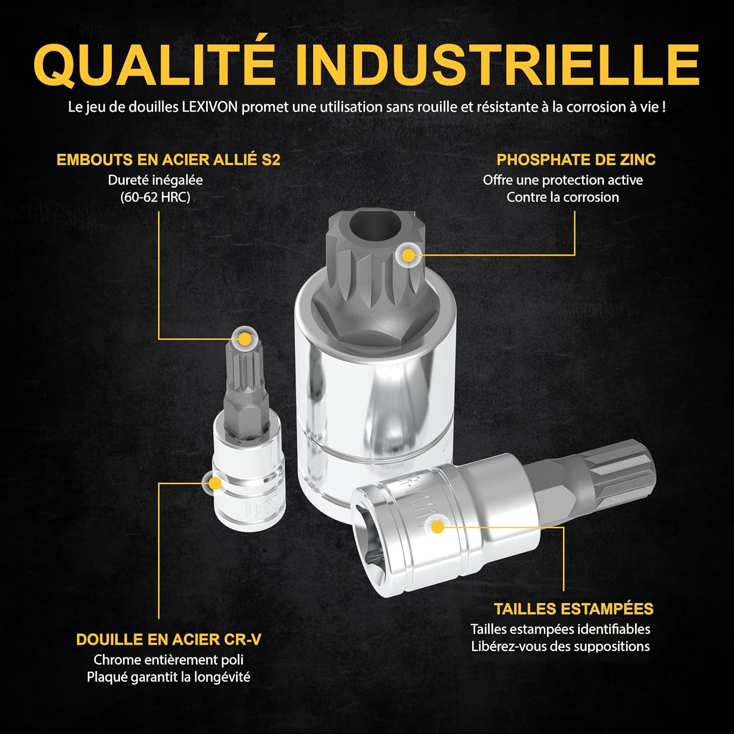 Detalle 2 de LEXIVON LX-145 Coffret douilles Torx mâles 10 pièces