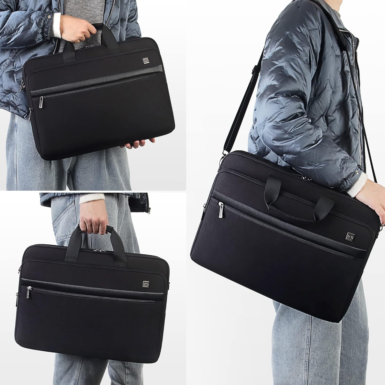 Detalle de DOMISO 17.3 Inch Laptop Bag for Business: TSA-Friendly, Waterproof Messenger Briefcase